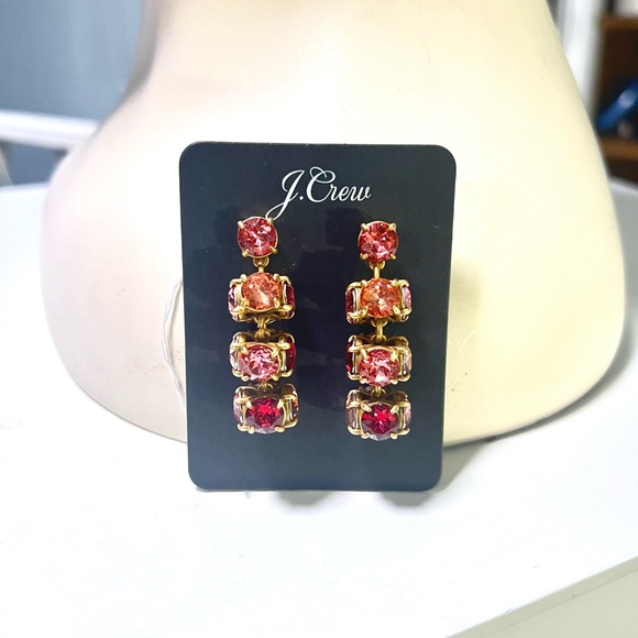 Vintage Mid 2000’s J.Crew Fuschia Pink Begonia Necklace Earrings Set - Picture 5 of 7